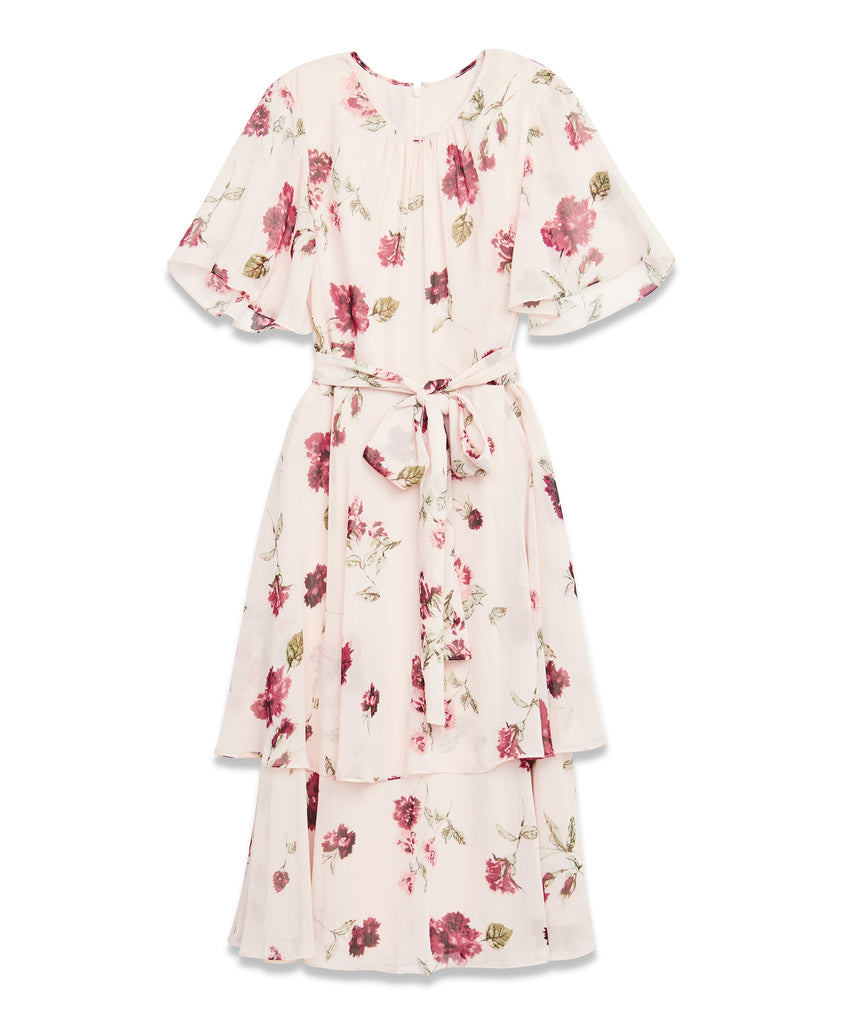 Floral tie waist shops dress