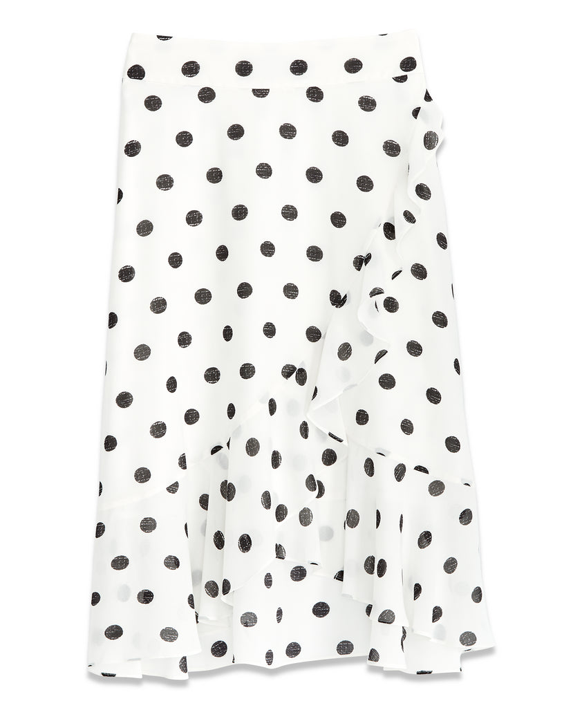Polka Dot Ruffle Skirt Rachel Roy