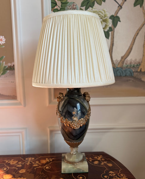 Marble & Brass Bow Table Lamp, 1920’s
