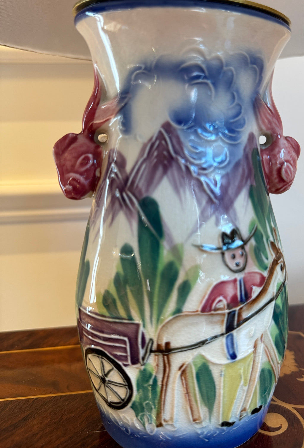 Mountain Man 1950’s Porcelain Table Lamp | Mountain Man 1950’s Porcelain Table Lamp