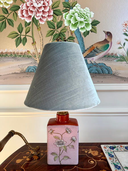 Parisian Pink and Burnt Orange Floral Table Lamp