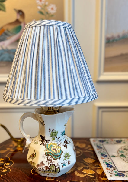 Floral Antique Pitcher Table Lamp in Ivory