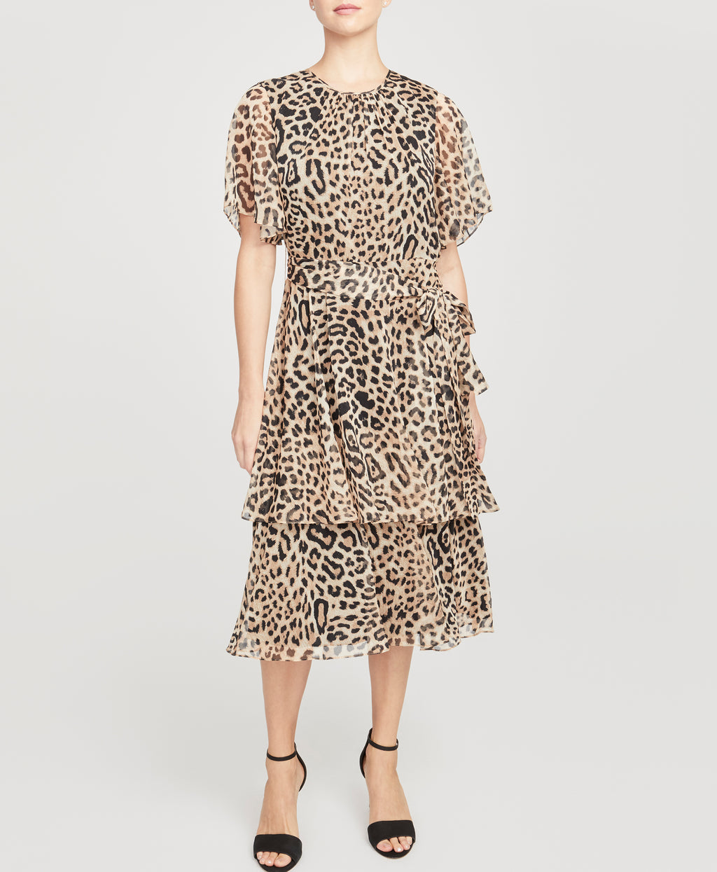Leopard Tie Waist Dress | BLACKCOMBO