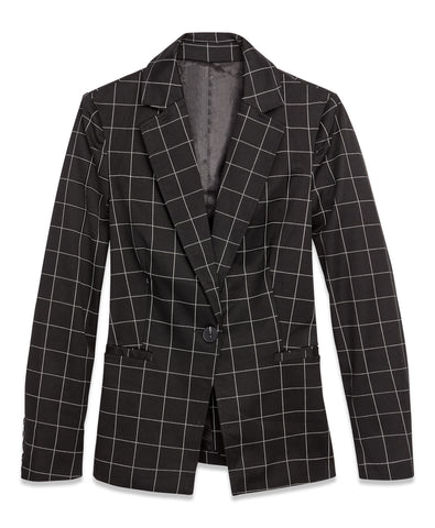 grid-print-blazer