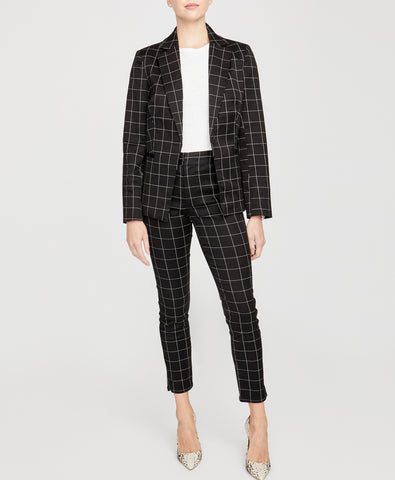 grid-print-blazer