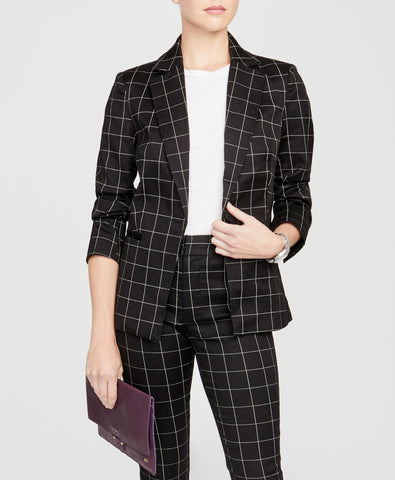 grid-print-blazer