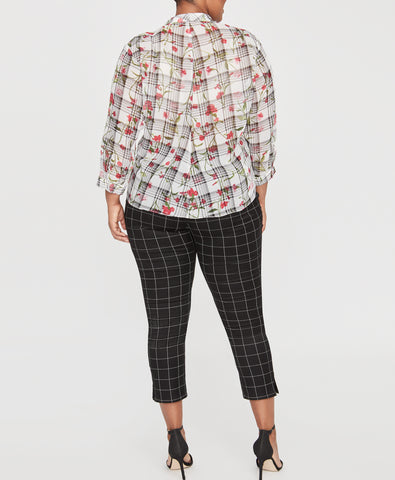 floral-check-tie-blouse