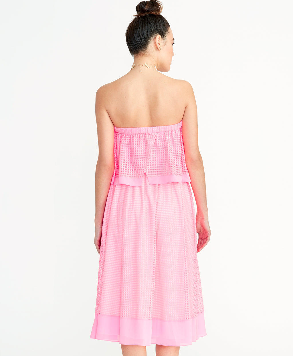 Ilia Grid Skirt | Neon Flamingo