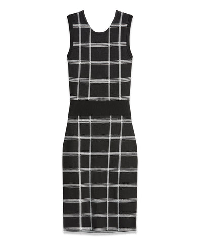 plaid-knit-dress
