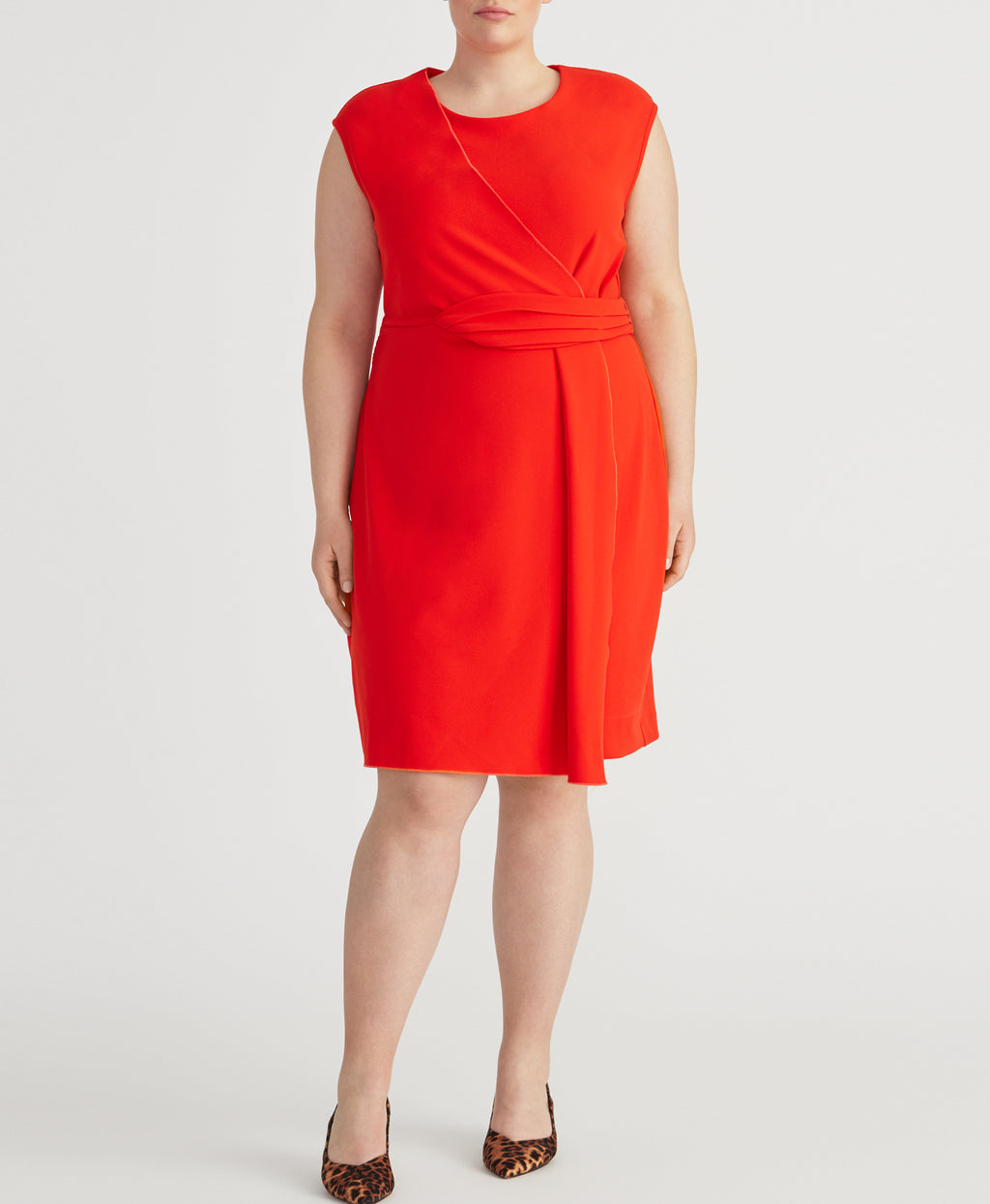 Knit Twist Dress | Radiant Red