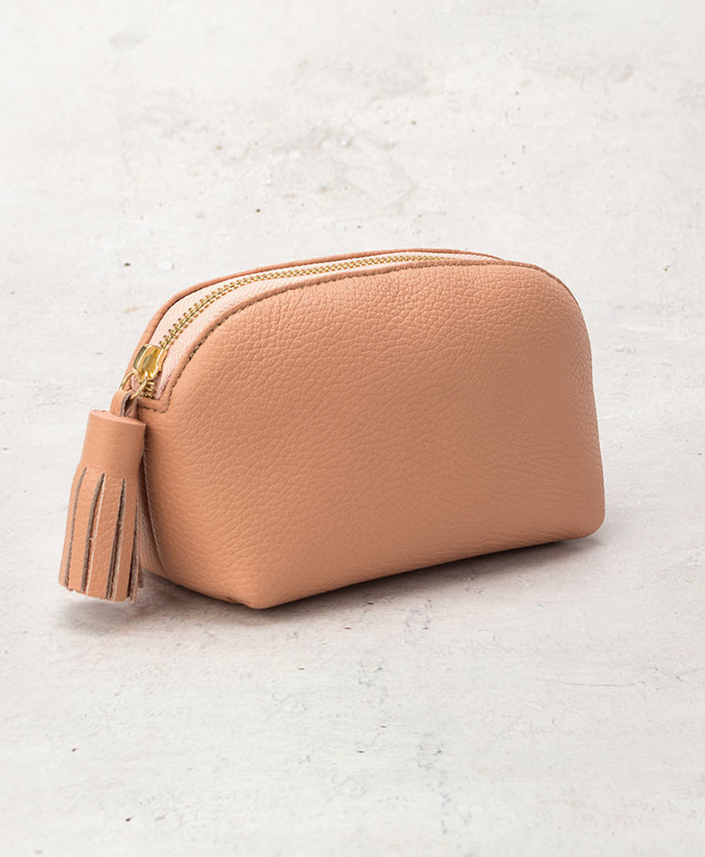 Italian Leather Rounded Travel Case | Marrakesh Pink