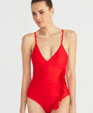Cascading Ruffle One Piece | Rio Red